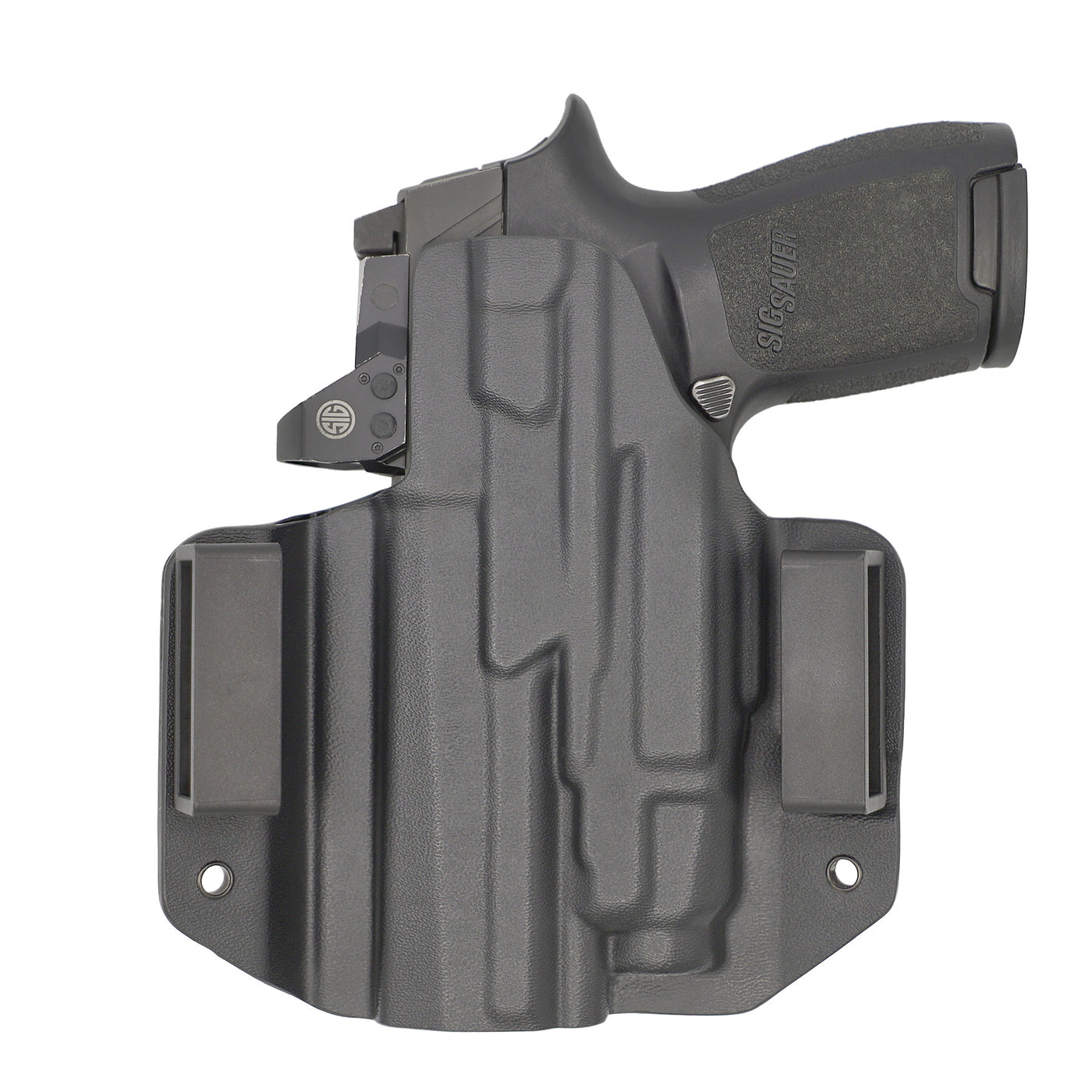 C&G Holsters custom OWB tactical XDM Elite streamlight tlr7/a in holstered position back view