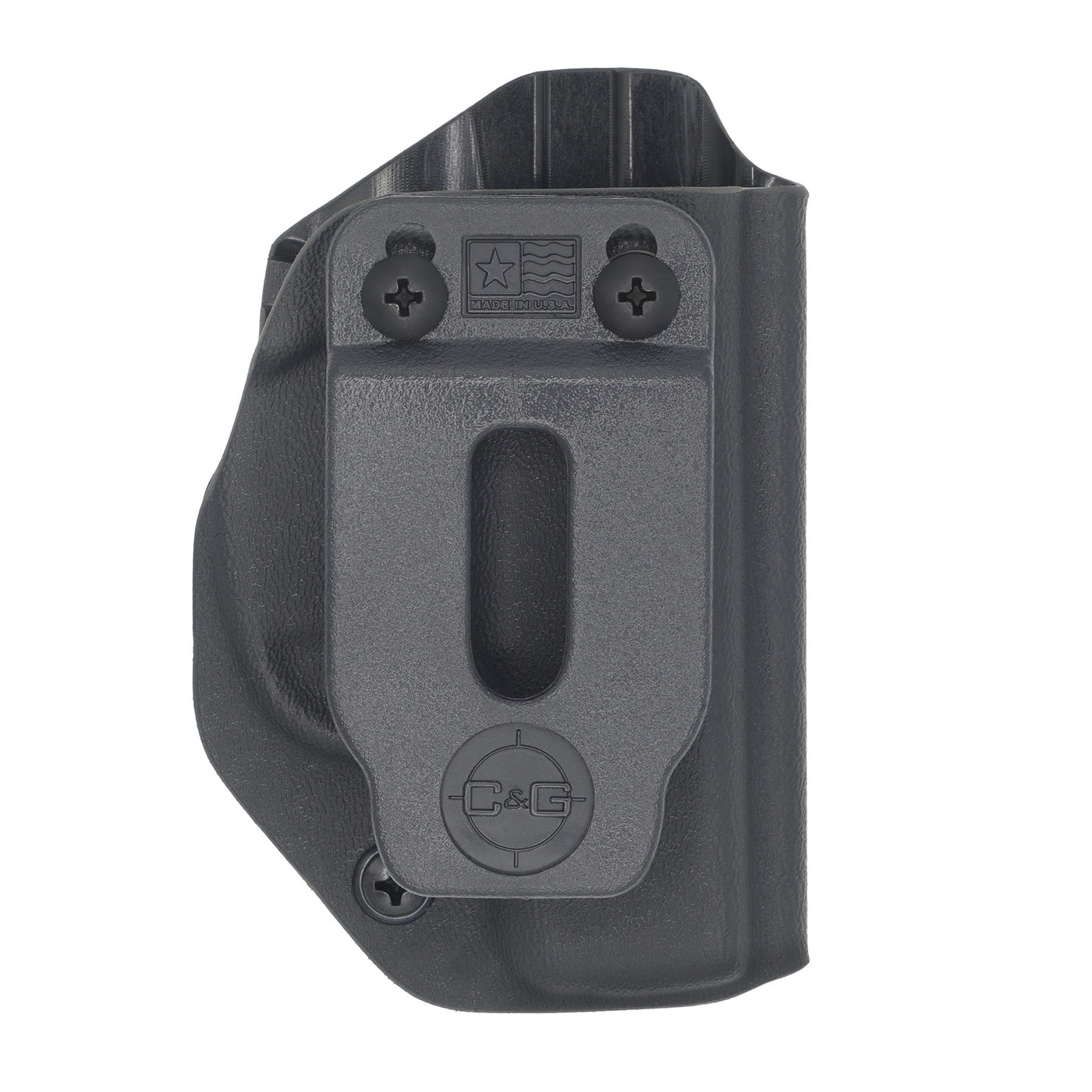 C&G Holsters quick ship Covert IWB kydex holster for LCP in black front view