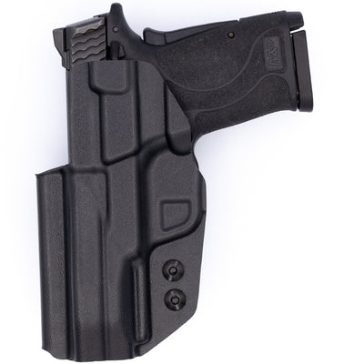 This is the custom C&G Holsters Covert series Inside the Waistband holster for the Smith & Wesson M&P Shield 9EZ showing a rear view.
