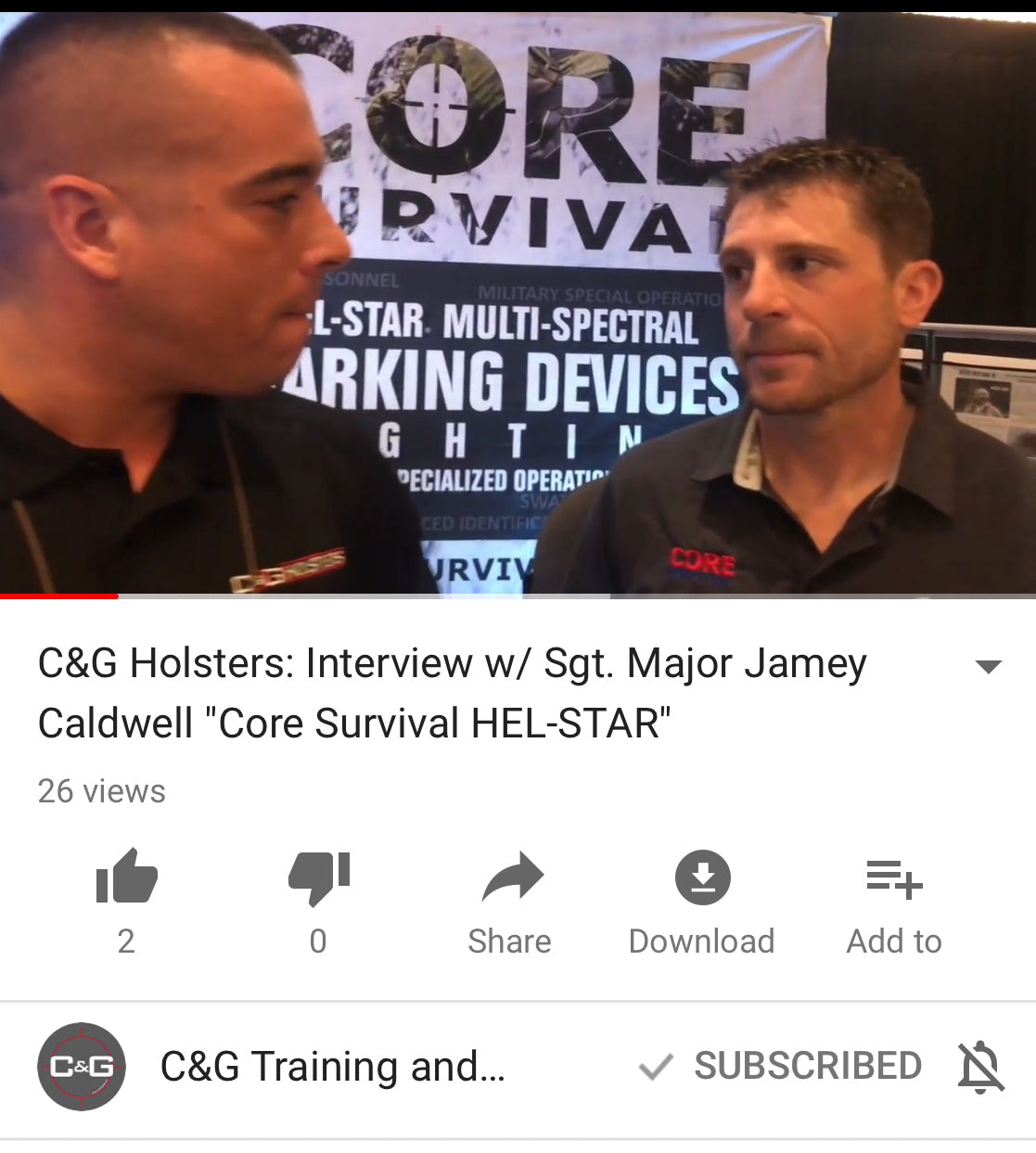 C&G Holsters interview Jamey Caldwell of 1 Minute Out talking about HEL-STAR 6 from CORE Survival at SHOT Show 2018