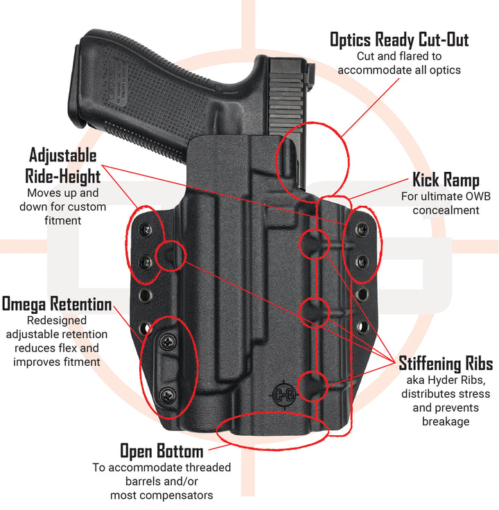 GLOCK 17/19 TLR-1/HL/X | OWB TACTICAL Kydex Holster