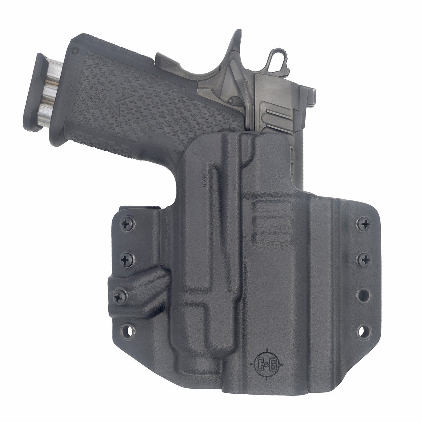 C&G Holsters custom OWB Tactical 1911 Streamlight TLR7/a in holstered position
