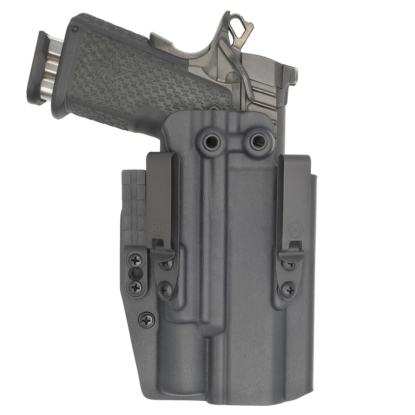 C&G Holsters custom IWB Tactical ALPHA UPGRADE 1911 Surefire X300 in holstered position