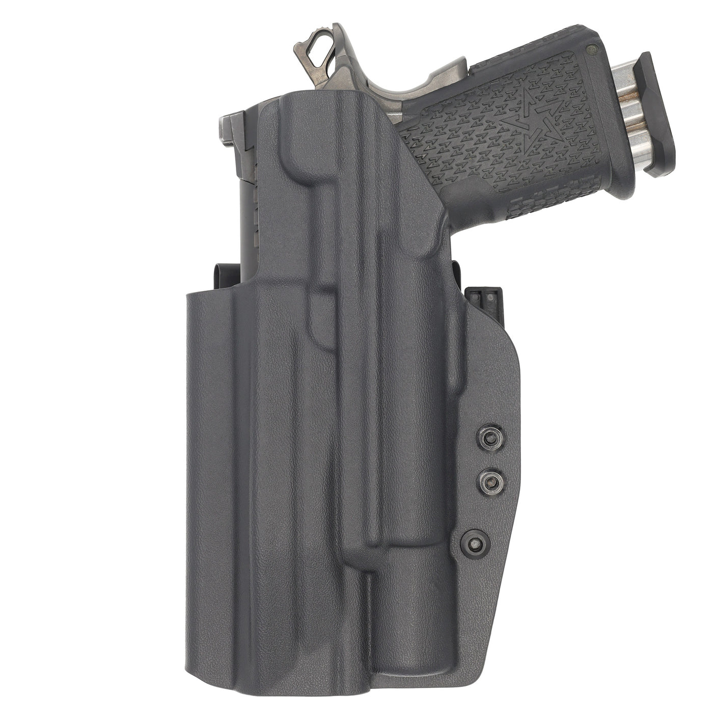 C&G Holsters Quickship IWB ALPHA UPGRADE Tactical 1911/2011 Surefire X300 in holstered position back view