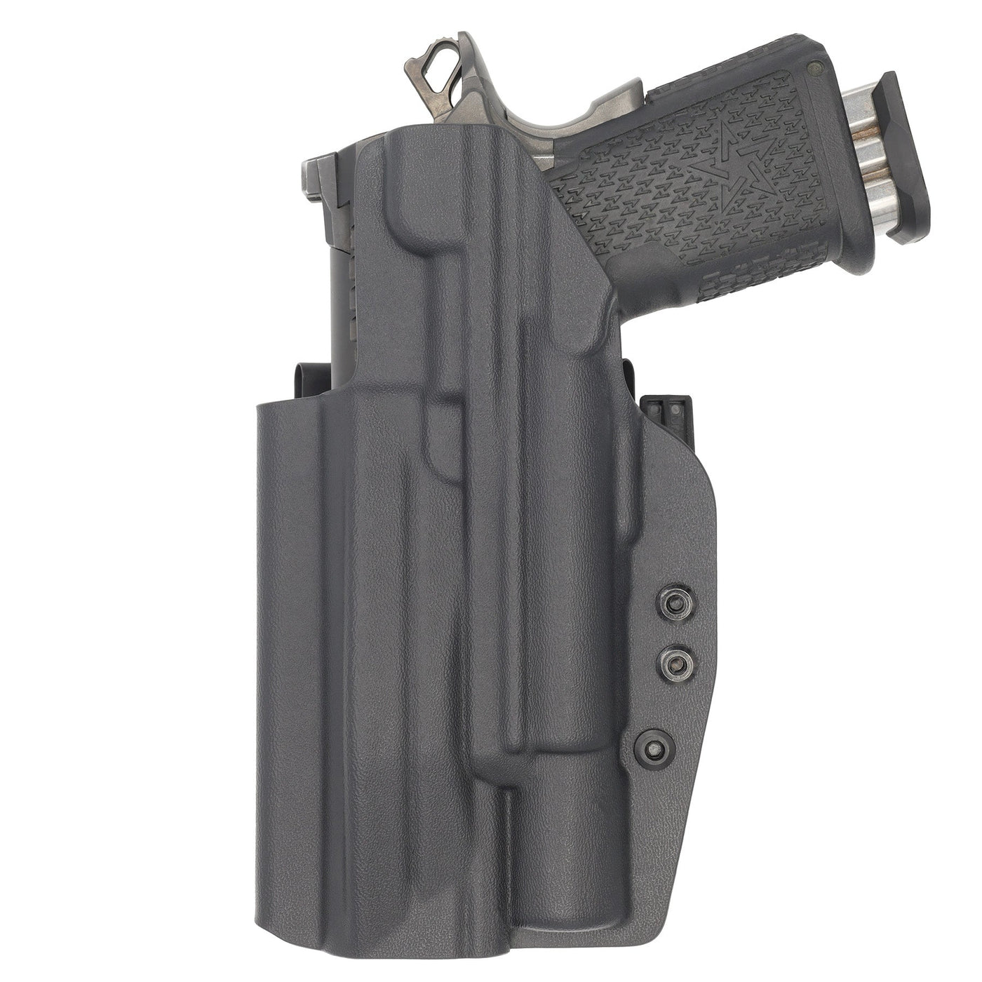 C&G Holsters Quickship IWB ALPHA UPGRADE Tactical 1911 DS Prodigy Surefire X300 in holstered position back view