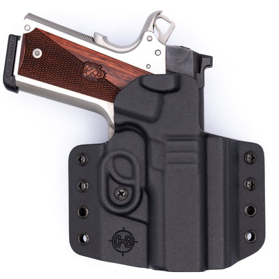 Shown is a custom C&G Holster Covert series outside the waistband holster for a Kimber Ultra-Carry.