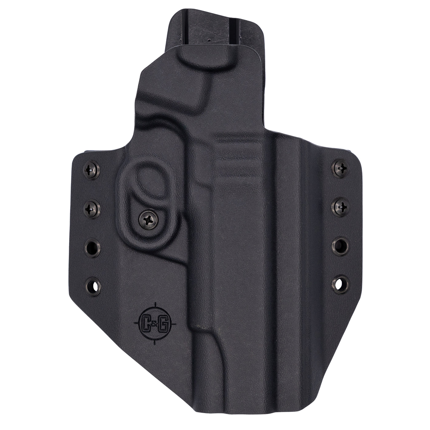 This is the C&G Holsters quickship Covert outside the waistband Kydex holster for 1911 in black