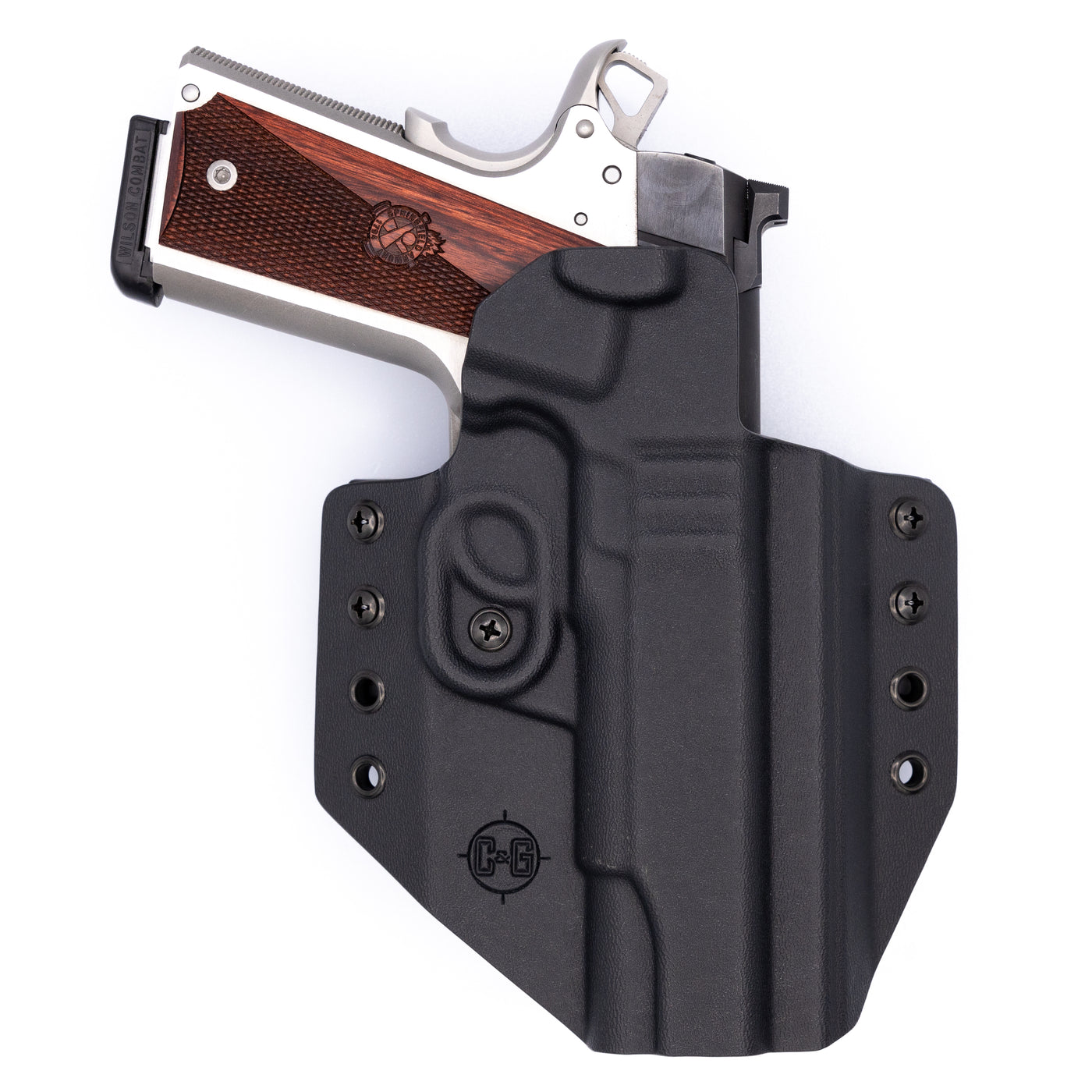 This is the C&G Holsters custom Covert OWB kydex holster for 1911 5in (Govt) made by STI in black