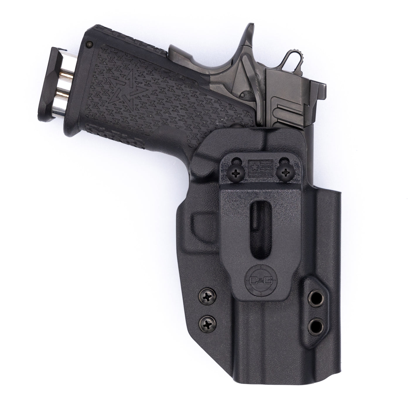 2011 or Staccato C2 for a C&G Covert inside the waistband Covert holster in right hand.