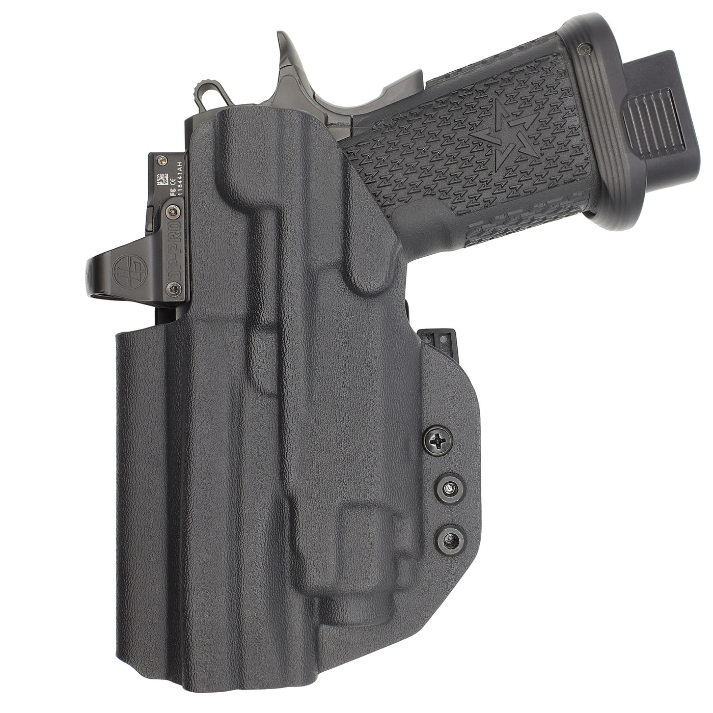 C&G Holsters custom IWB ALPHA UPGRADE tactical 2011 streamlight TLR8 holstered back view