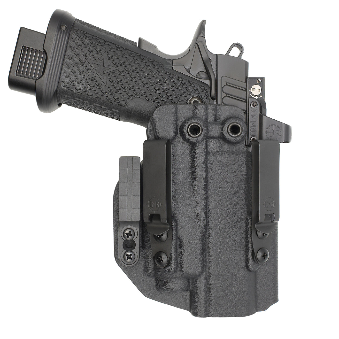 C&G Holsters custom IWB ALPHA UPGRADE Tactical 1911 streamlight TLR8 holstered