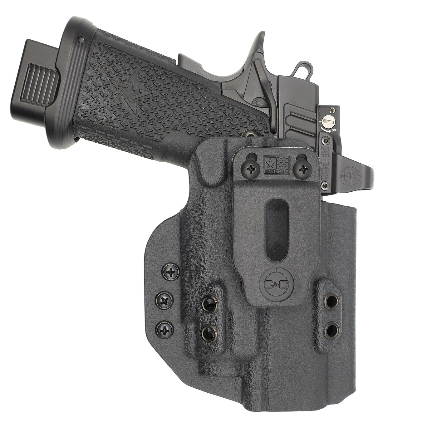 C&G Holsters Quickship IWB Tactical 1911 DS Prodigy streamlight TLR8 holstered
