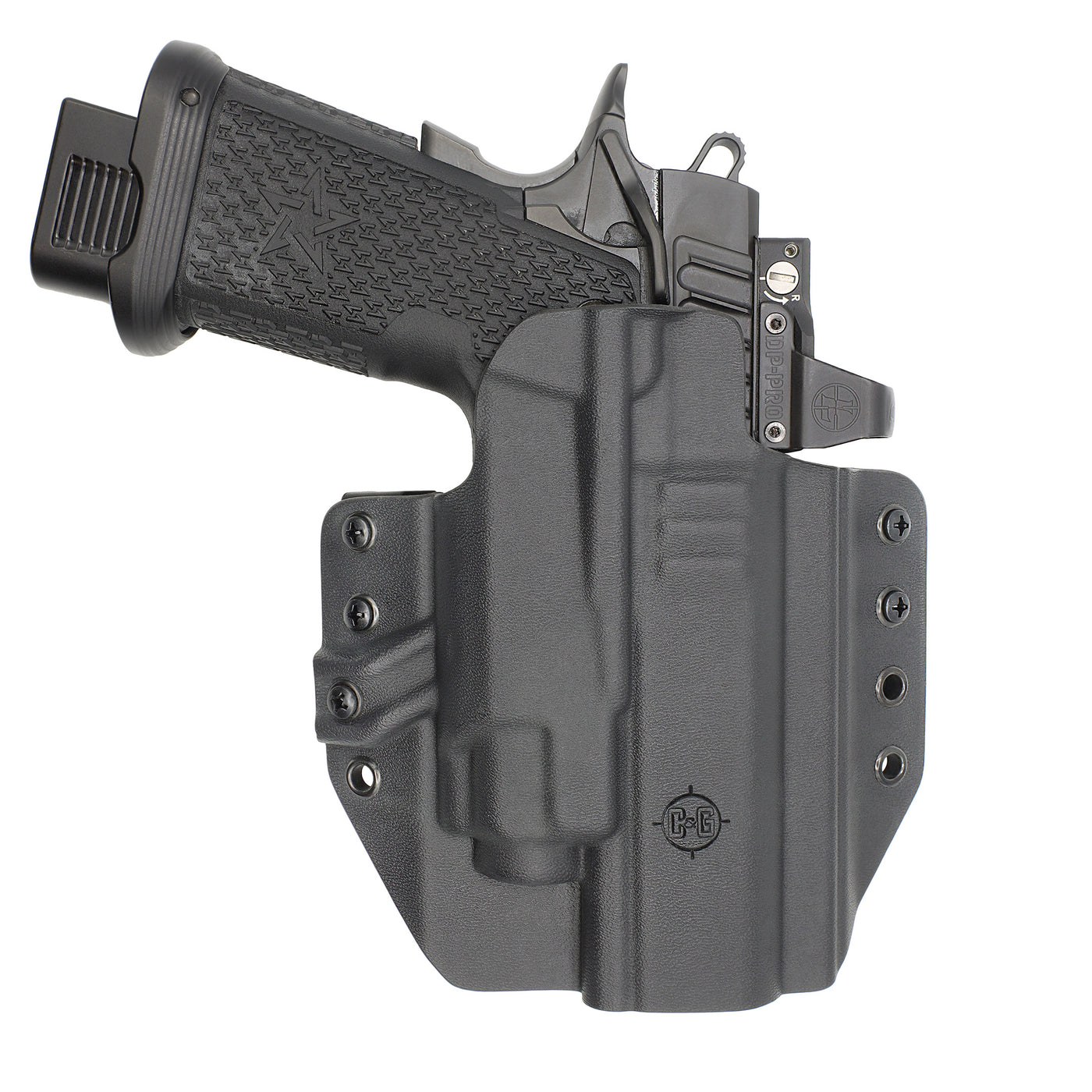 C&G Holsters Quickship OWB tactical 1911 Streamlight TLR8 holstered