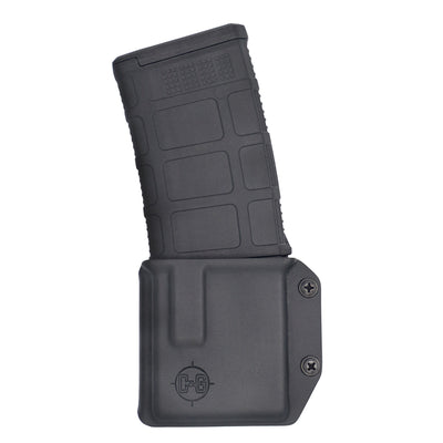 Shown is a custom C&G Holsters Competition Kydex AR15 Mag Holster.