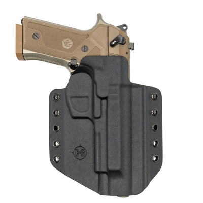 This is the C&G Holsters Covert series OWB (Outside the waistband) holster for the Beretta M9A1 and Vertec in right hand, black with the M9A3.