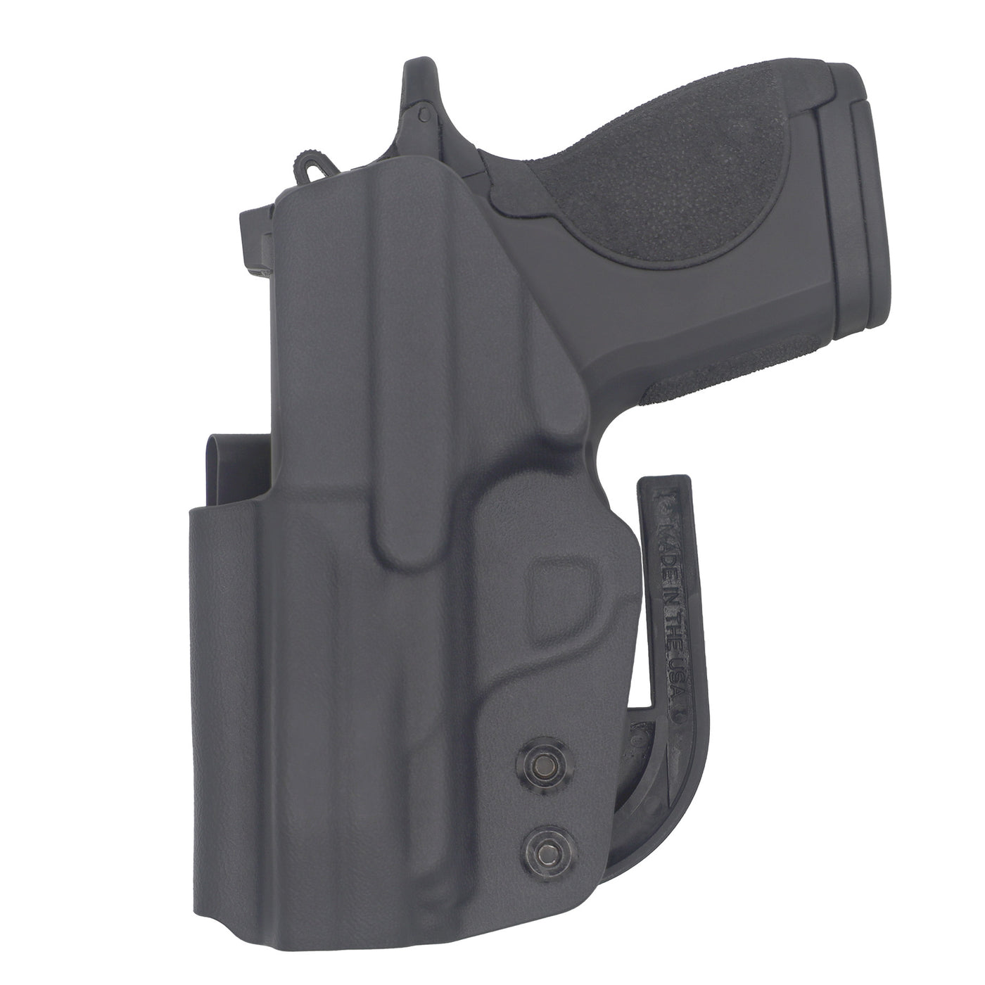 C&G Holsters custom IWB ALPHA UPGRADE Covert S&W CSX in holstered position back view