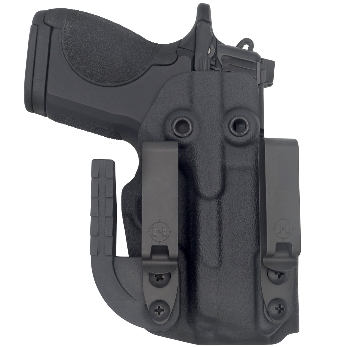 This is the C&G Holsters Alpha Inside the waistband Covert series holster for the Smith & Wesson CSX in right hand and black.