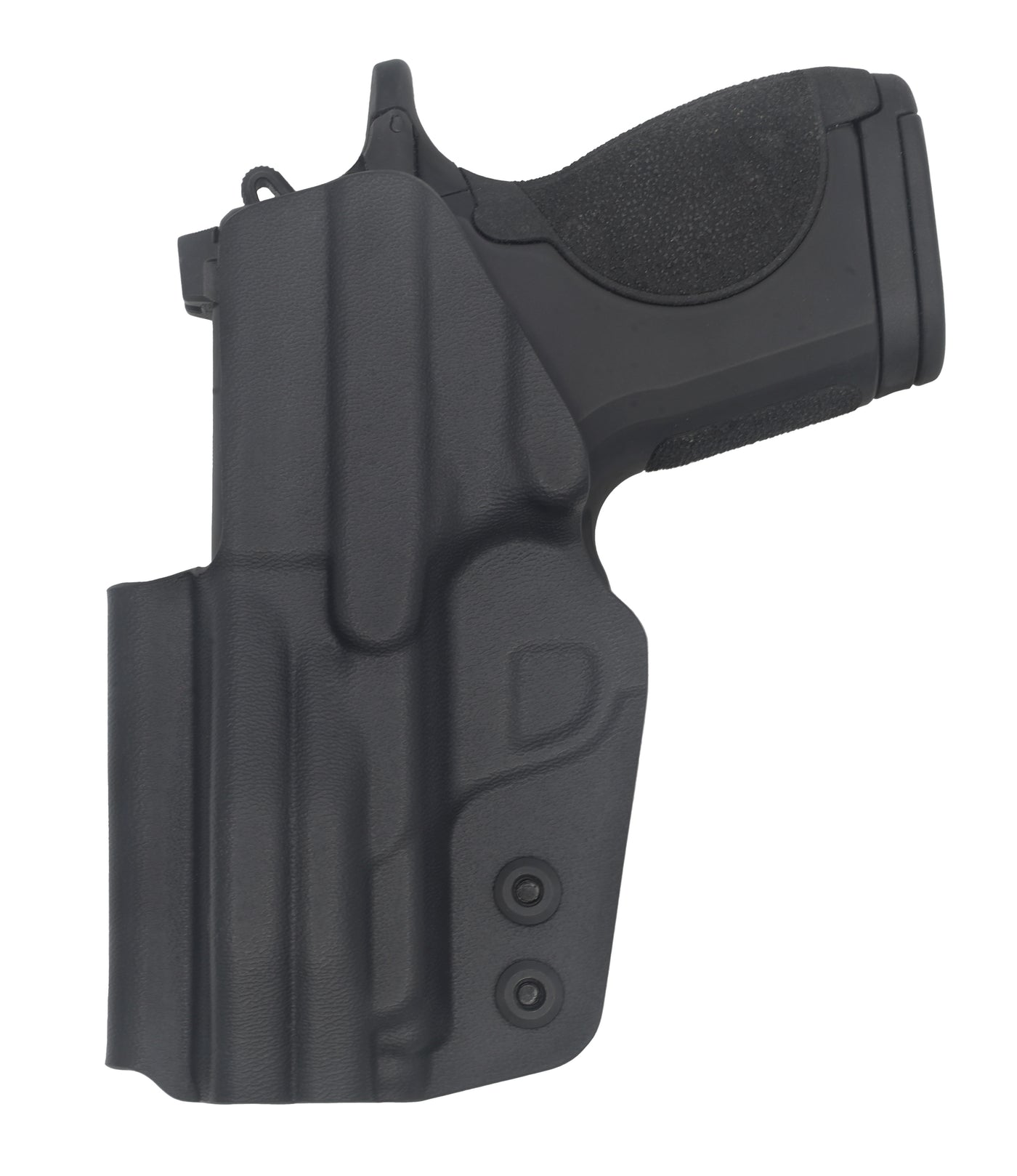 This is the C&G Holsters Inside the waistband Covert series holster for the Smith & Wesson CSX in right hand and black rear view. 