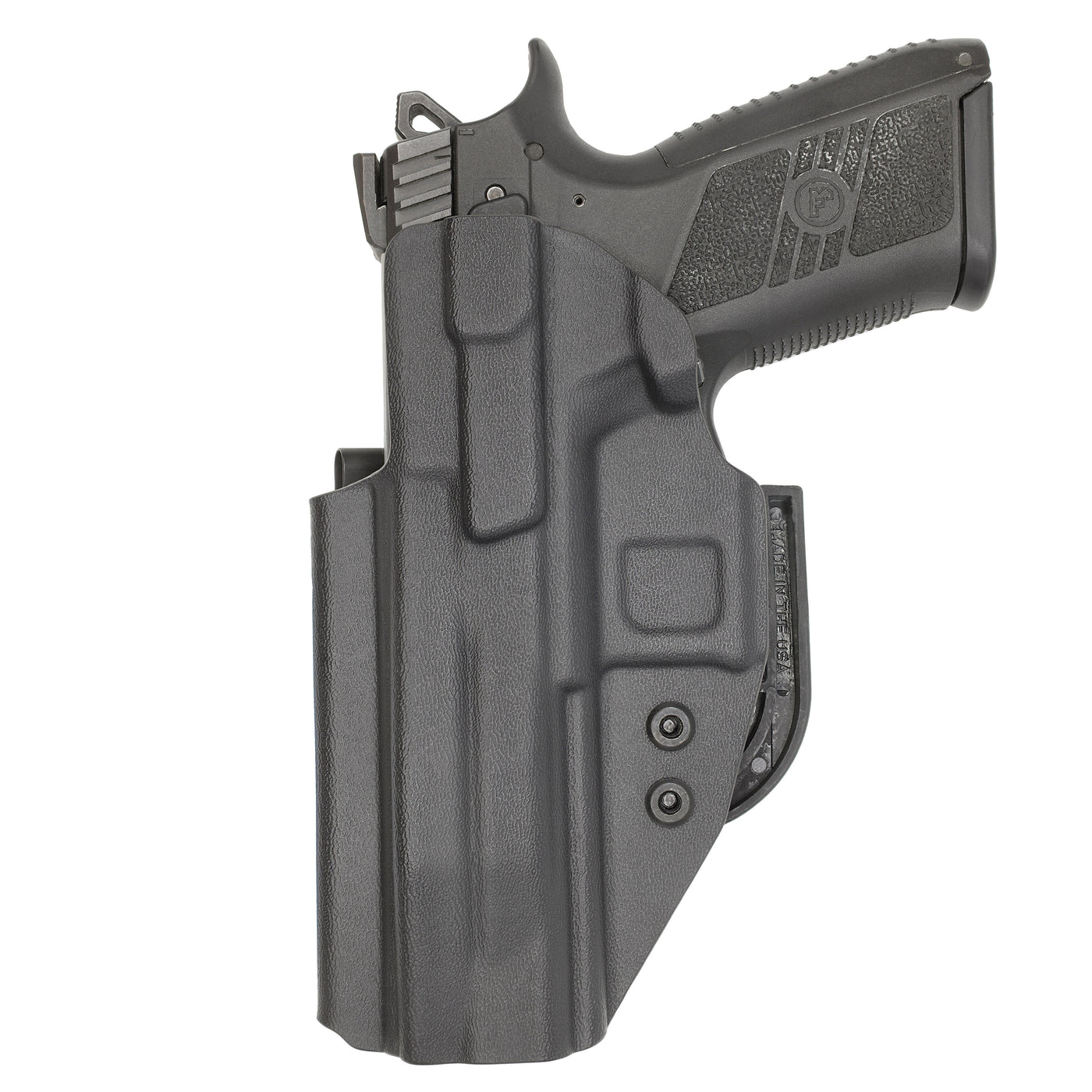 C&G Holsters Quickship IWB ALPHA UPGRADE Covert CZ P09 in holstered position back view