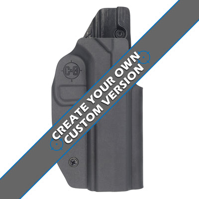 Shown is a custom C&G Holsters Competition Holster that is IDPA, USPSA & 3-GUN legal for the CZ Shadow 2.