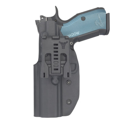 C&G Holsters Competition Holster that is IDPA, USPSA & 3-GUN legal for the CZ Shadow2 holstered rear view
