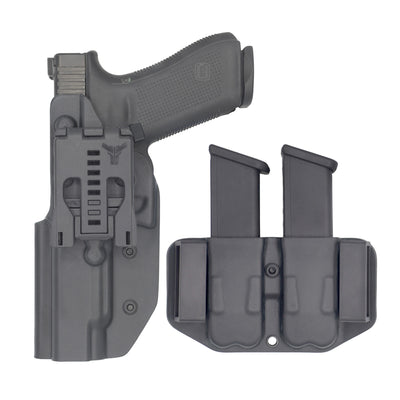 C&G Holsters Competition Starter Kit that is IDPA, USPSA & 3-GUN legal for Glock 34 9mm all holstered back view