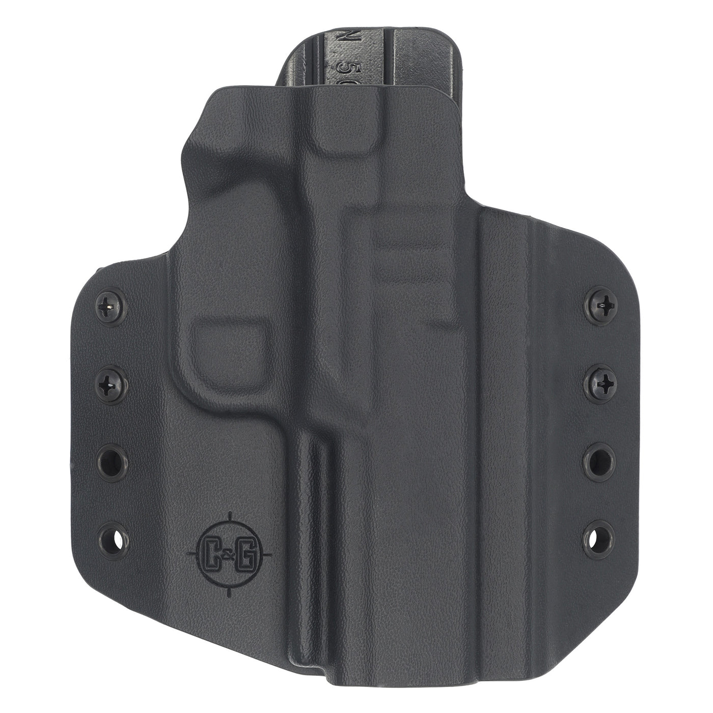 This is the C&G Holsters outside the waistband holster for the FN 509T (Tactical) in black for a right handed shooter.