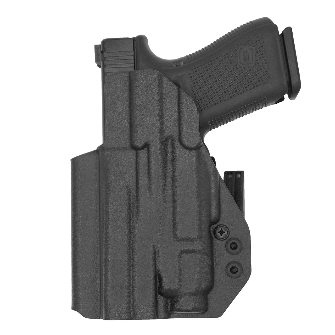 C&G Holsters Custom IWB ALPHA UPGRADE Tactical Glock 19/23 Streamlight TLR7 in holstered position back view