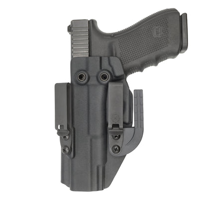 C&G Holsters Quickship IWB ALPHA UPGRADE Covert Glock 20/21 in holstered position LEFT HAND