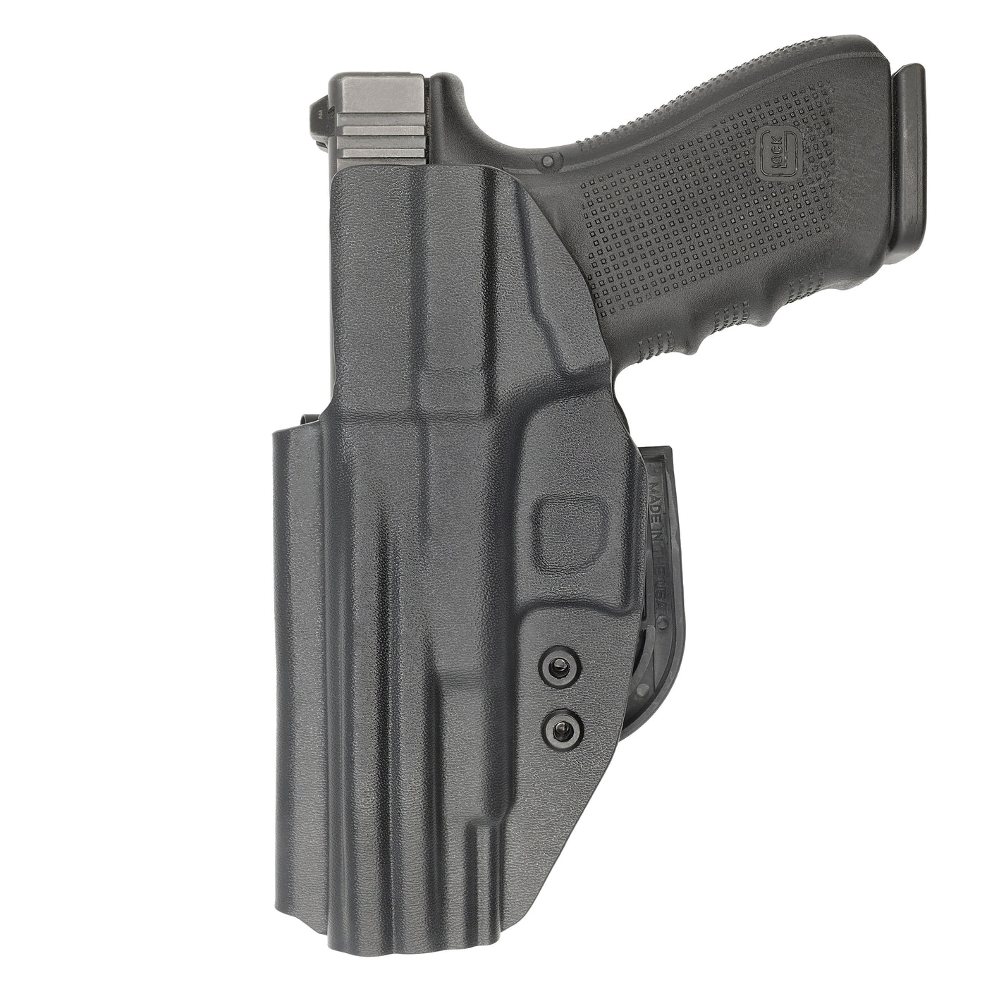 C&G Holsters Quickship IWB ALPHA UPGRADE Covert Glock 20/21 in holstered position back view