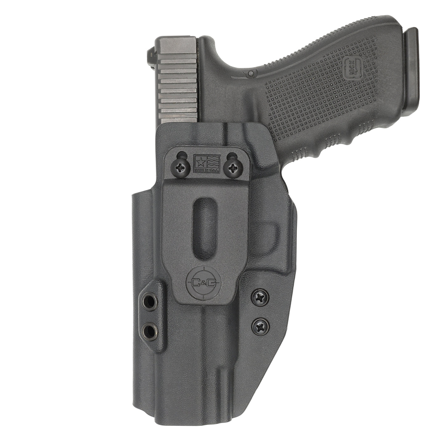 C&G Holsters Quickship IWB Covert Glock 20/21 in holstered position LEFT HAND
