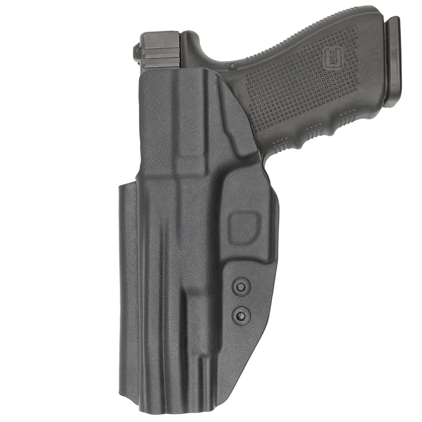 C&G Holsters custom IWB covert Glock 20/21 in holstered position back view