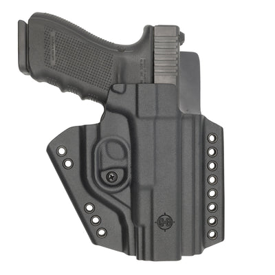 C&G Holsters custom chest mounted system Glock 20/21 holstered