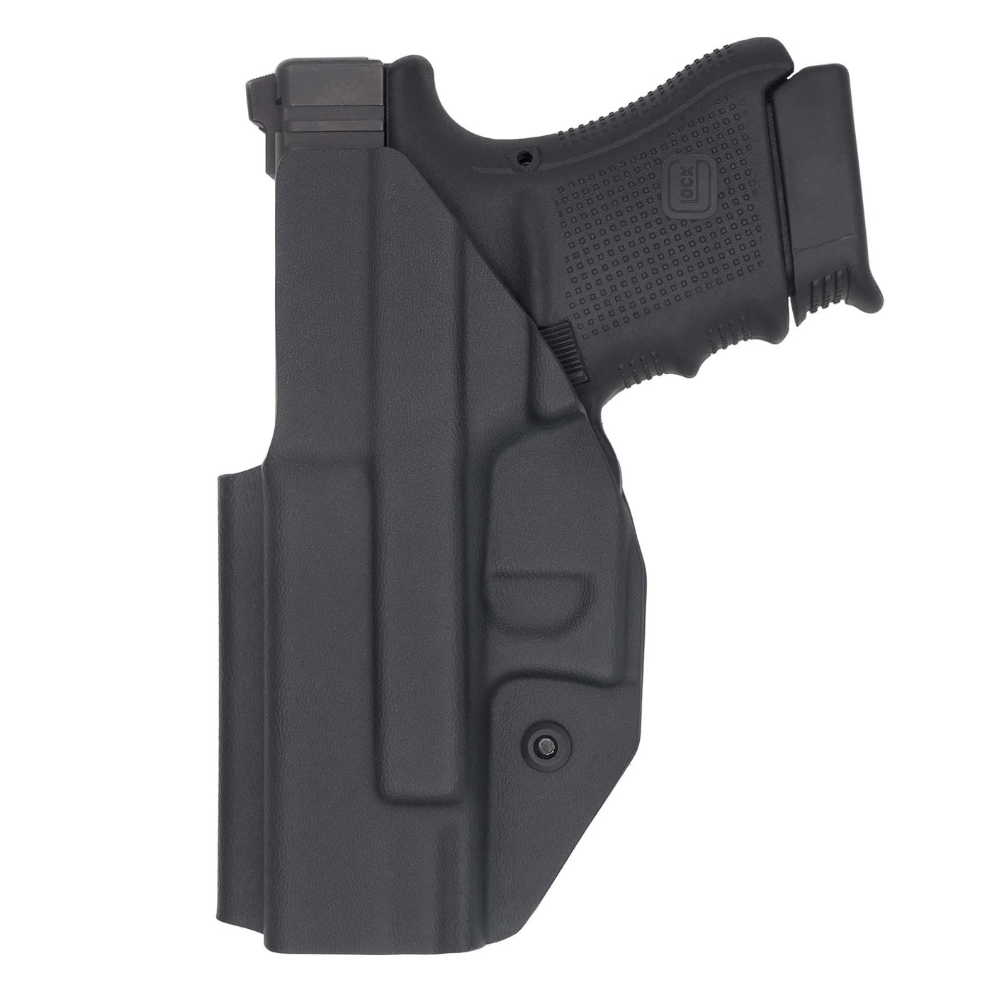 This is the rear of a custom C&G Holsters inside the waistband holster for the Glock 30sf.