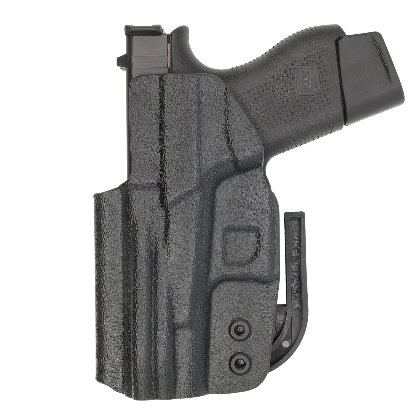 C&G Holsters quickship IWB ALPHA UPGRADE covert Glock 42 in holstered position back view
