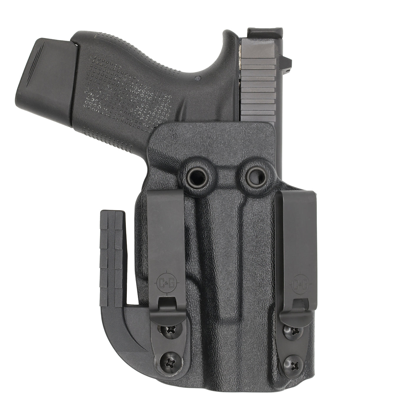 C&G Holsters custom IWB ALPHA UPGRADE covert Glock 42 in holstered position