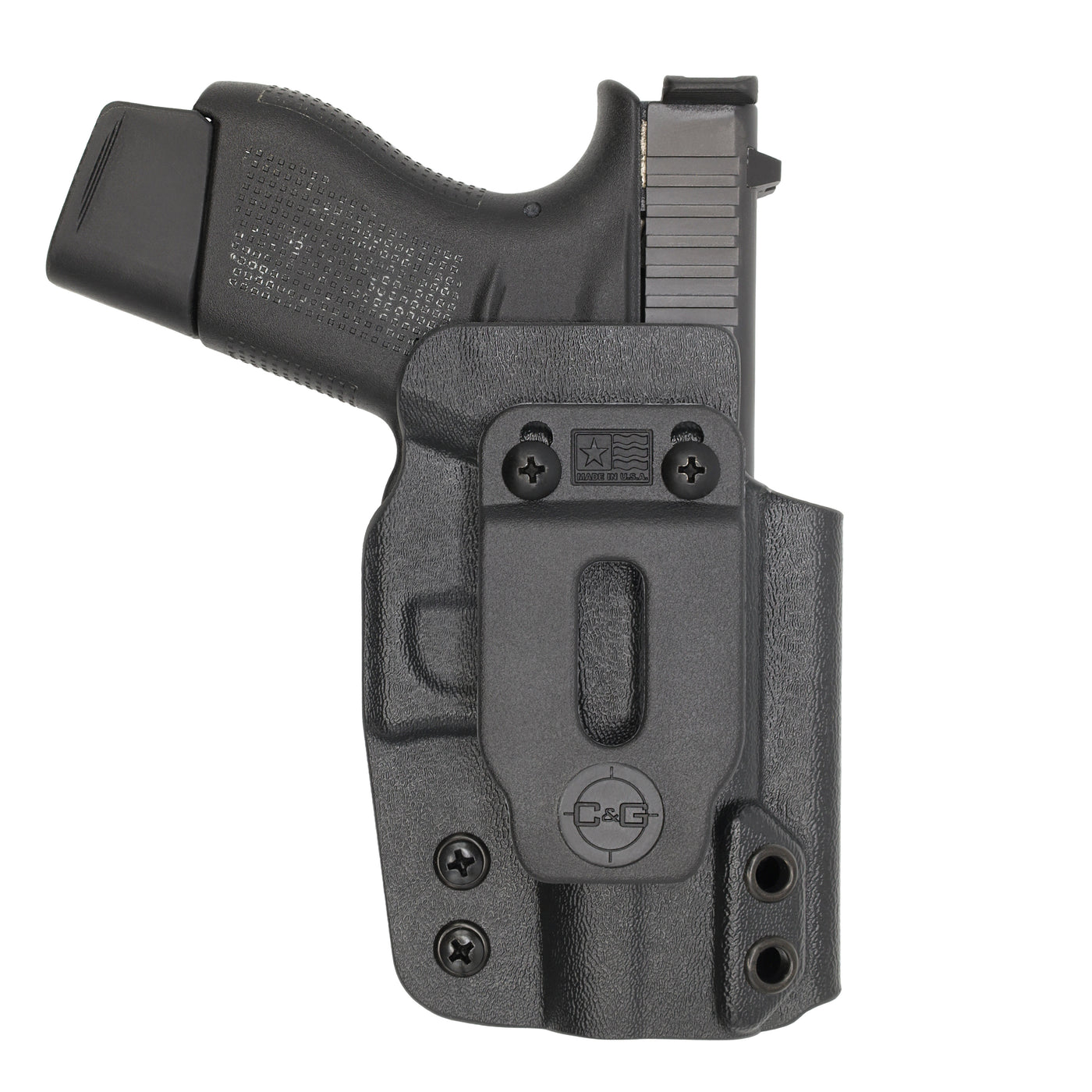C&G Holsters custom IWB covert Glock 42 in holstered position