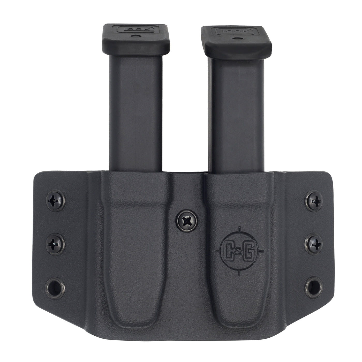 C&G Holsters quick ship OWB Glock 9/40 double slim magazine holder.