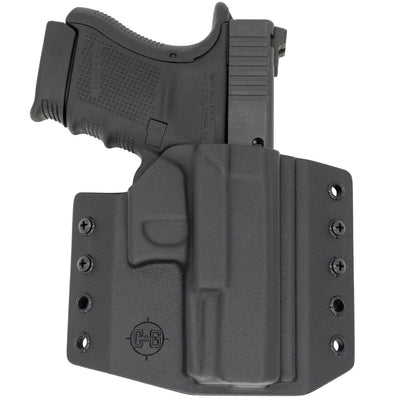 This is the C&G Holsters Covert series outside the waistband holster for the Glock 29, Glock 30 and Glock 30s in right hand black in color with the gun.