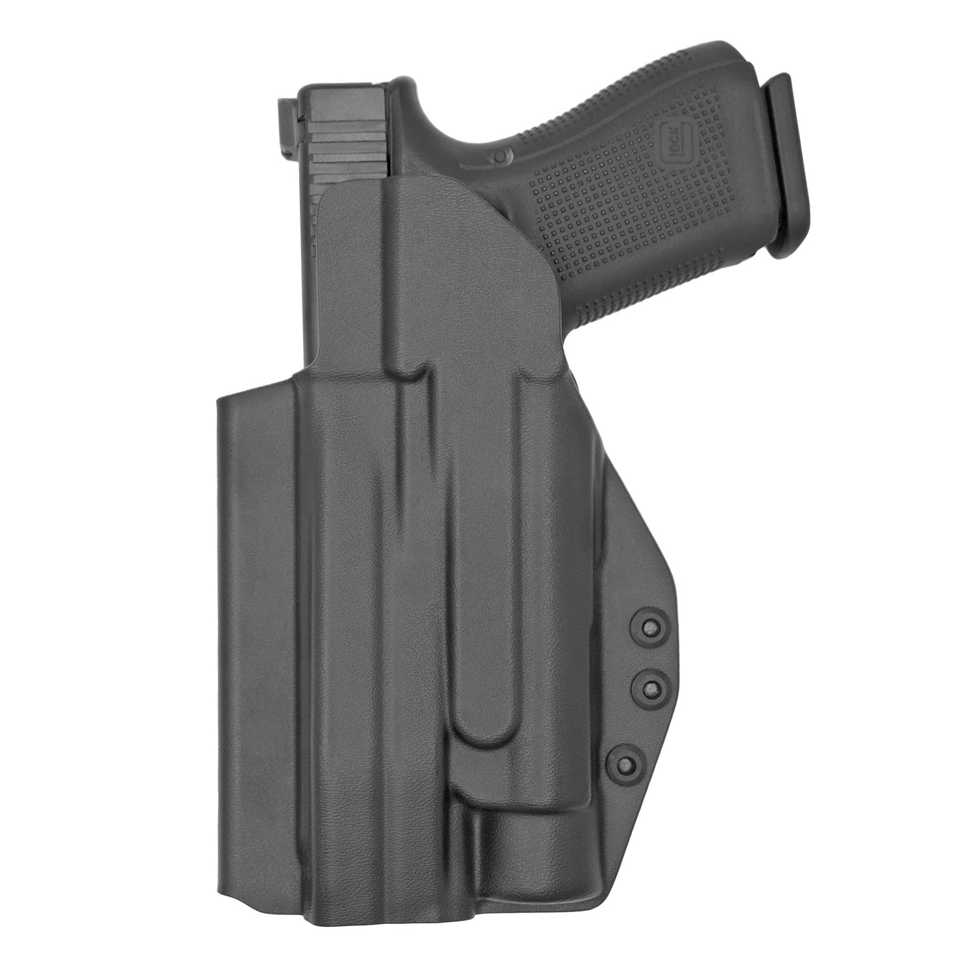 C&G Holsters quickship IWB Tactical CZ P10/c Streamlight TLR-1 in holstered position back view