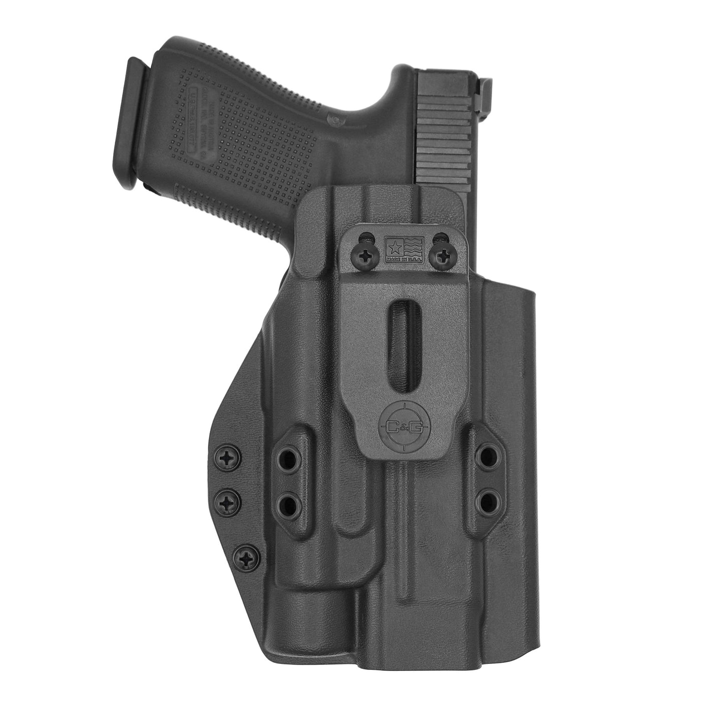 C&G Holsters Custom IWB Tactical ZEV OZ9/c Streamlight TLR1 in holstered position