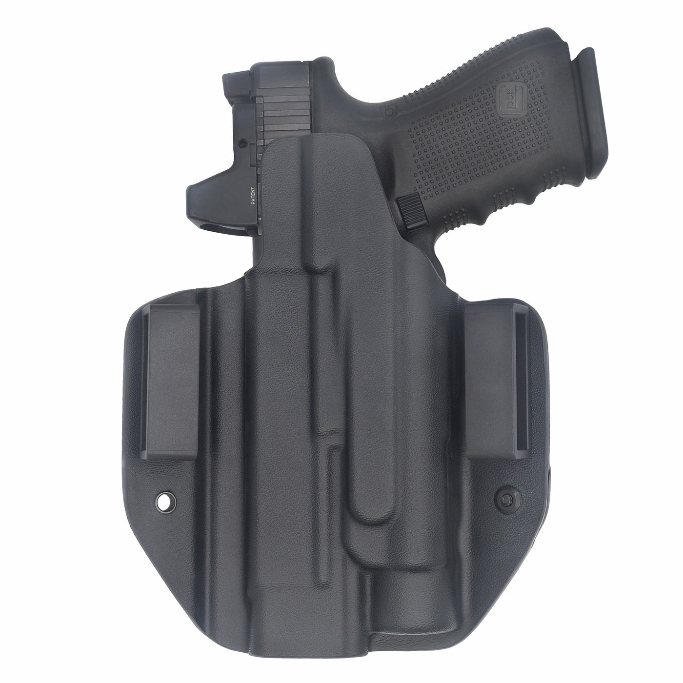 C&G holsters Quickship OWB Tactical ZEV OZ9/c Streamlight TLR1/HL in holstered position back view