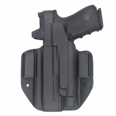 C&G holsters Quickship OWB Tactical ZEV OZ9/c Streamlight TLR1/HL in holstered position back view