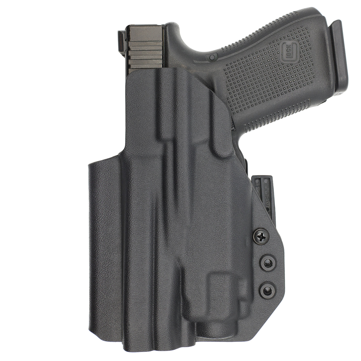 C&G Holsters quickship IWB ALPHA UPGRADE Tactical Glock 21 streamlight TLR8 holstered back view