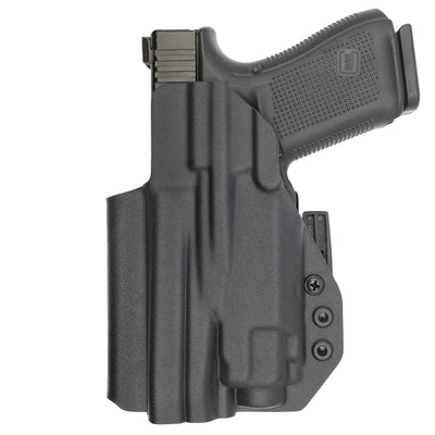 C&G Holsters quickship IWB ALPHA UPGRADE Tactical CZ P10/c streamlight TLR8 holstered back view