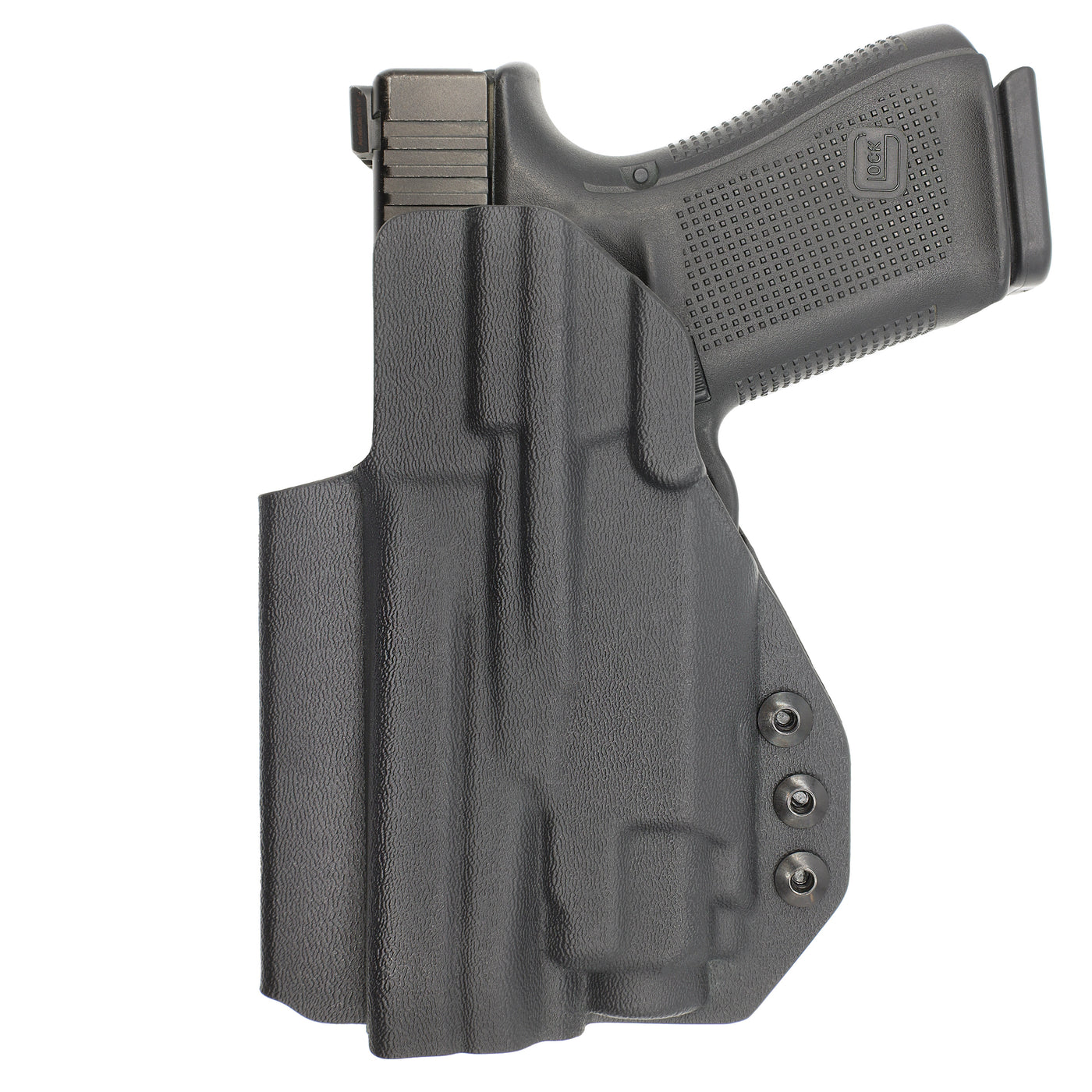C&G Holsters quickship IWB Tactical Glock 21 streamlight TLR8 holstered back view
