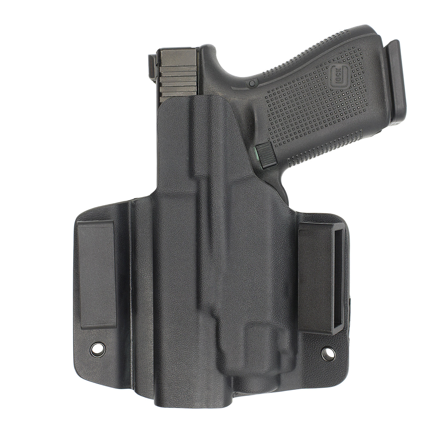 C&G Holsters custom OWB Tactical ZEV OZ9/c streamlight TLR8 holstered back view