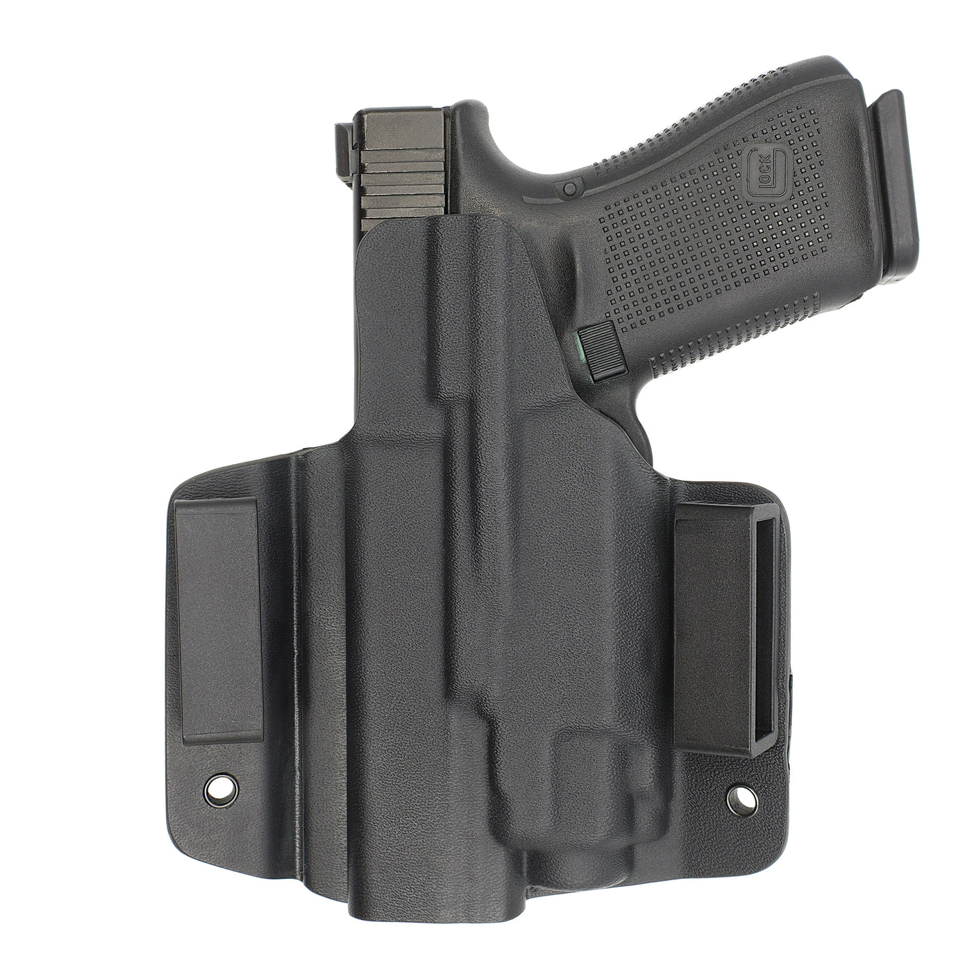 C&G Holsters quickship OWB tactical Poly80 streamlight TLR8 holstered back view