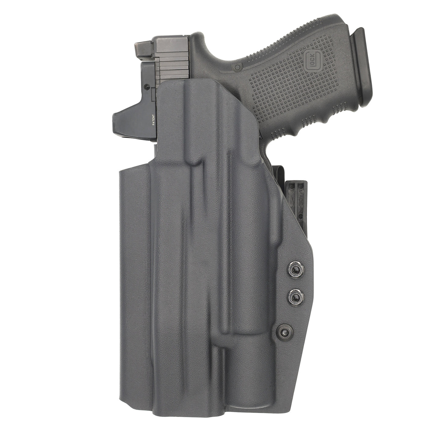 C&G Holsters Quickship IWB ALPHA UPGRADE Tactical Poly80 Surefire X300 in holstered position back view