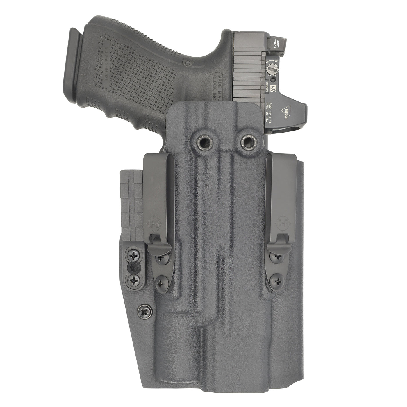 C&G Holsters Quickship IWB ALPHA UPGRADE Tactical Glock Surefire X300 in holstered position